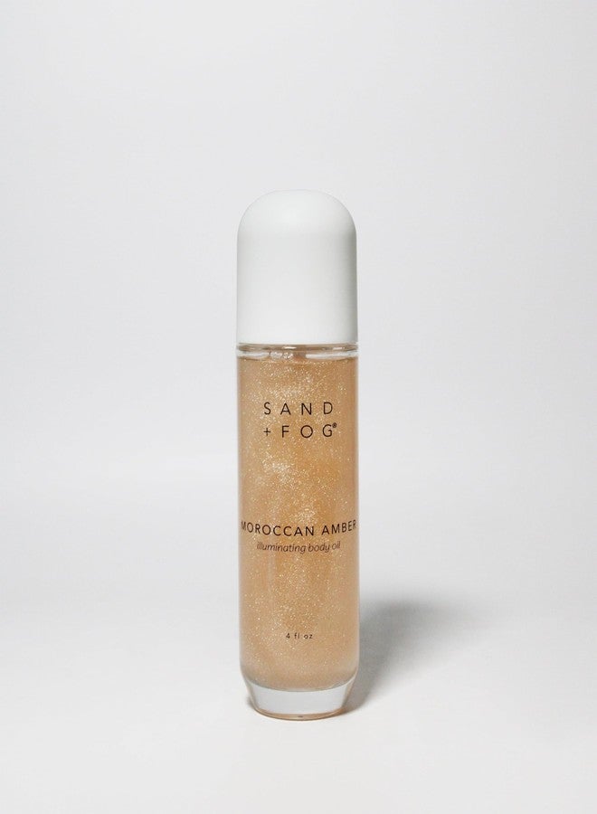 Sand + Fog Moroccan Amber Illuminating Body Oil, Shimmer Oil, 4 fl oz